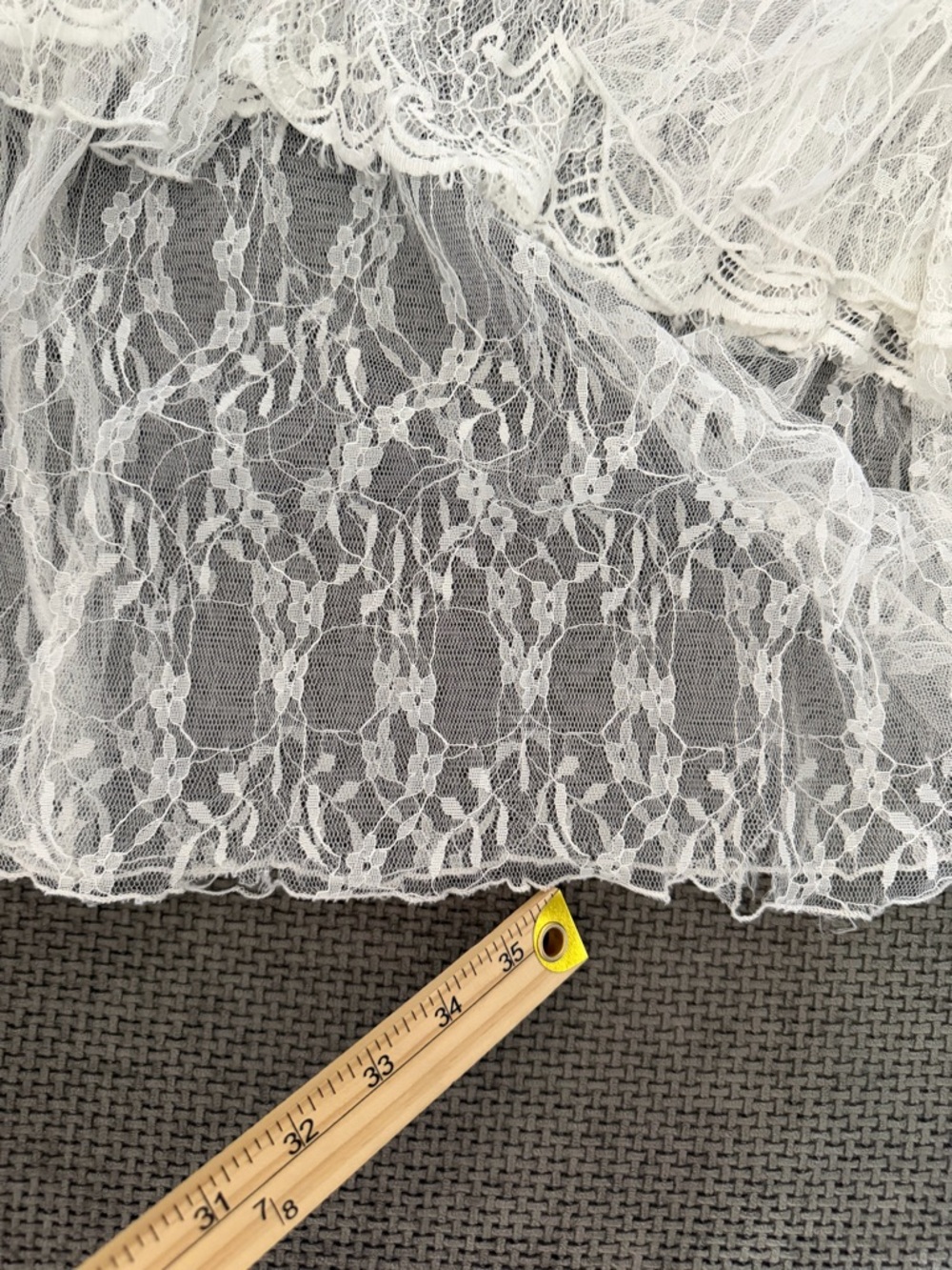 Renaissance Boho Lace Wedding Dress Small White Cottagecore Tiered Maxi Ruffle - Picture 11 of 12